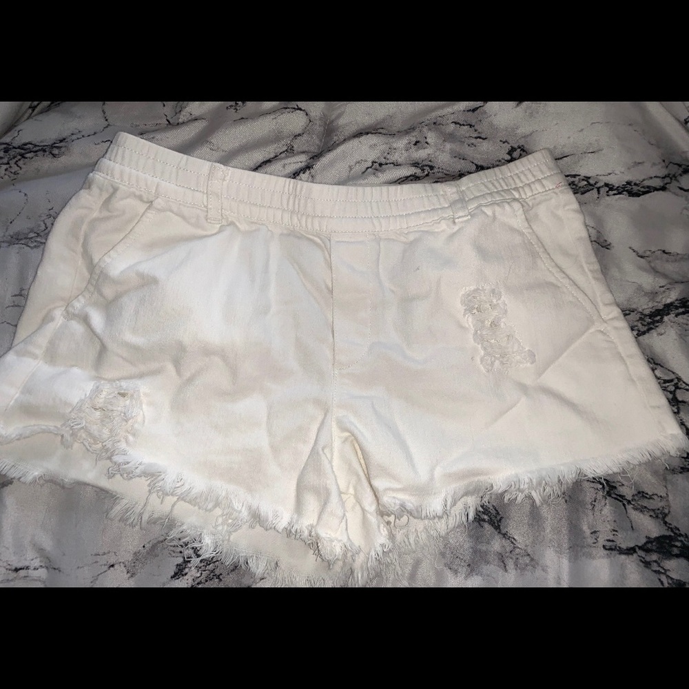 Aerie White Linen Shorts (Size Small)